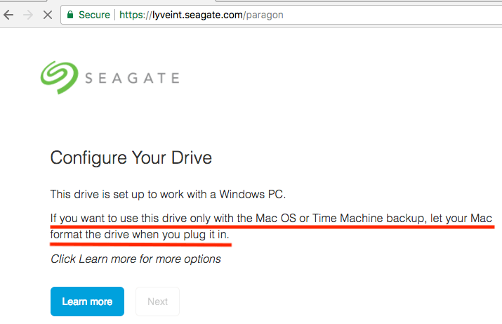 Seagate paragon driver for mac high sierra